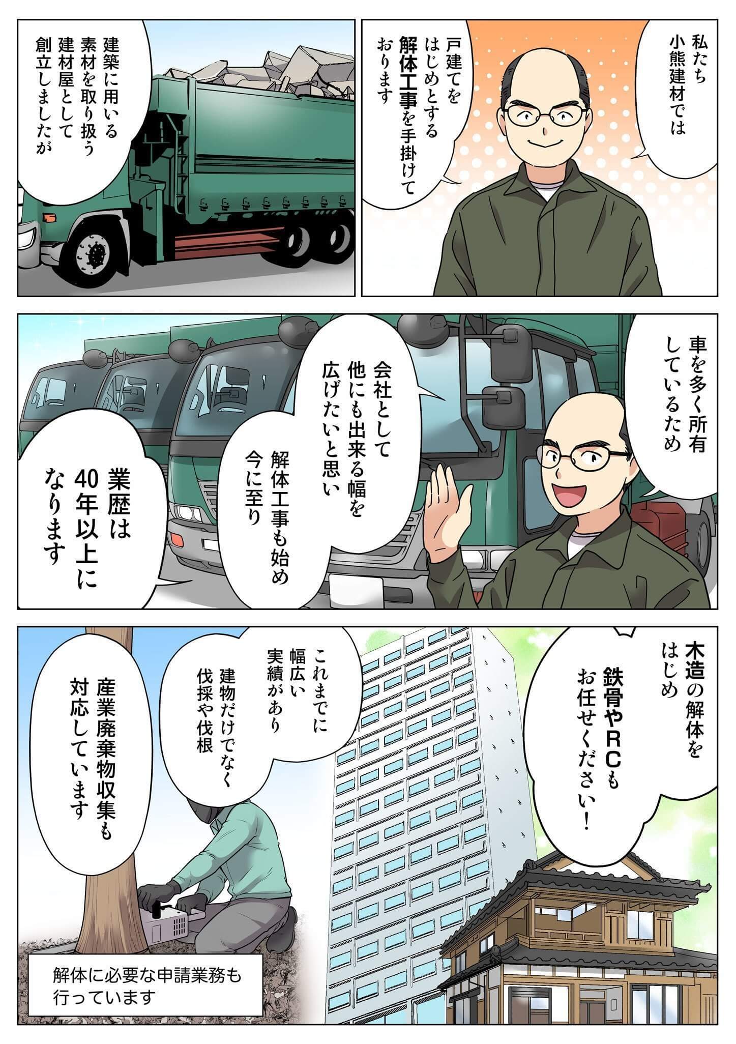 漫画で見る小熊建材